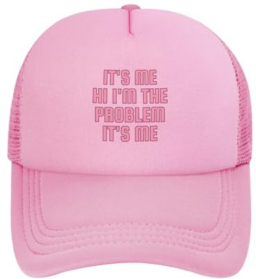 Fourffbgo It's Me Hi I'm The Problem It's Me Mesh Hat Men Women Baseball Cap Funny Trucker Hat, rose, One size