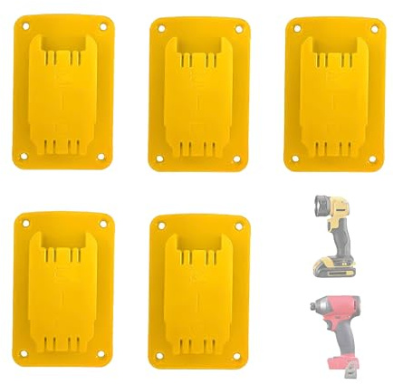 5 Packs Tool Holder Compatible with Dewalt 18V & Milwaukee M18 Tools Wall Mount Storage Rack Drill Tools Fixing Bracket on Wall Bench with Screws