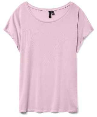 VERO MODA Damen VMAVA Plain SS TOP GA JRS NOOS T-Shirt, Pink-A-Boo, Large