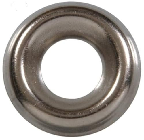 1/4 Countersunk Finishing Washers (Pack of 20), for Screws/Bolts/Nails, Nickel Plated Steel - by Chipmunk Hardware, SS253049