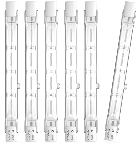 R7S Halogen Glühbirne 118mm 300W 230V, Dimmbar, Warmweiß 5500lm, J118 Linear Lampe, 6er Pack