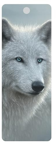 3D LiveLife Lesezeichen - White Out von Deluxebase Ein Wolf-Lesezeichen mit linsenförmigem 3D-Kunstwerk, lizenziert vom renommierten Künstler Collin Bogle