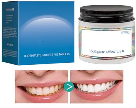Nobs Toothpaste Tablets, Hydroxyapatite Toothpaste, Natural Chewable Toothpaste Tablets, Remineralizing Toothpaste for Travel, fl-uoride-f-Ree Nano-hydroxyapatite