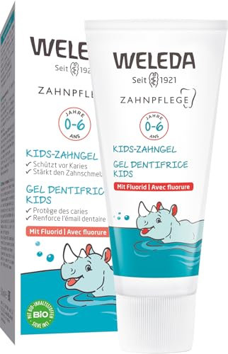 WELEDA - Gel dentifrice Kids - 50 ml - Compatible avec les traitements homéopathiques - Goût agréable - Non - 50 ml