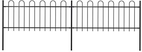 Gartenzaun mit Bügel-Design, ShGaxin Sichtschutz Zaun, ZaunsichtschutzB, Steckzaun, Garten Zaun,Teichzaun, Zaunelemente, Garden Fence, Stahl 3,4 x 0,8 m Schwarz