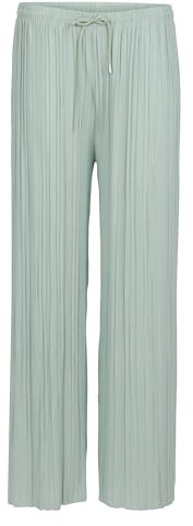 Malito Damen Plisseehose - lockere weich fließende Chiffonhose - Lange Sommerhose - Trendige Marlenehose 883 - Mint L/XL