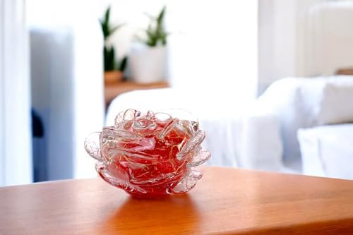 Mini Urne Rose - Rot & Blattgold - Gedenkenrose - Kleine Urne