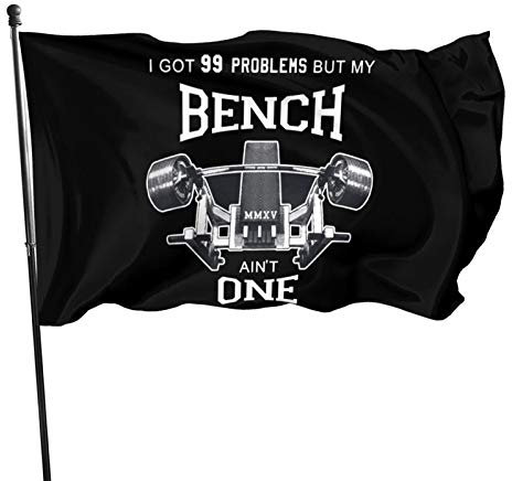 Ich Habe 99 Probleme, Aber Eine Bank Ist Keines Davon Gartenfahne Langlebig Banner Lustige Parteifahne Für Home Yard Porch 90X150Cm