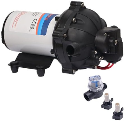 Bomba de agua de 12 V, bomba de diafragma de presión de agua, bomba de transferencia de agua de 5 gpm 5.5gpm Bomba de transferencia de agua 70psi con manguera de manguera de (24 V)