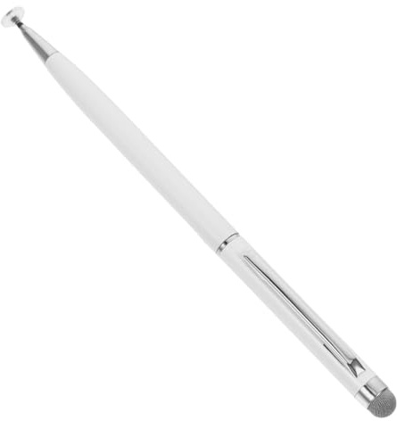 DIYEAH Capacitive Touch Screen Replacement 2-in-1 Stylus Ballpoint Pen White Metal with Fabric Tip High Precision Dual Functionality for Drawing and Writing on Tablets and Learning