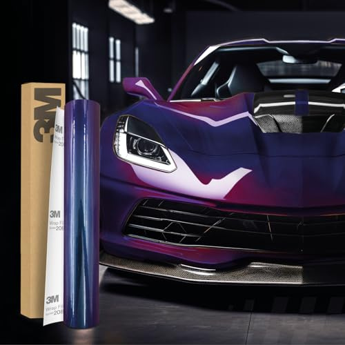 Finest Folia 3M 2080 Autofolie 30x152cm Car Wrapping & Lackschutzfolie – Selbstklebende Premium Wrapping Folie mit Luftkanälen für Auto Motorrad Boot – HGP278 High Gloss Flip Deep Space