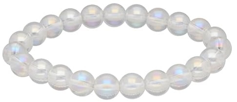 Lebensquelle Plus Kugelarmband | Perlen Armband 8 mm | Hochwertiges Edelsteinarmband | Natur Stein Edelsteinarmband dehnbar (Angel Aura)