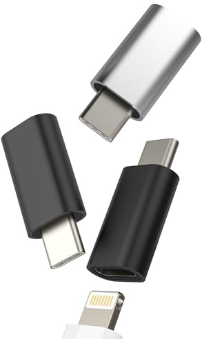 Adattatore Lightning Femmina a USB C Maschio(3 pack)per iPhone 16 15 Pro Max Ricarica Cavo Jack Adapter per Apple Type c Caricabatterie per iPad Android Tipo C Convertitore Compatibile per Samsung S25