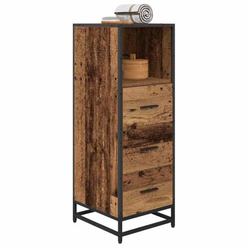 vidaXL Bathroom Cabinet Old wood 35 x 37.5 x 100 cm Engineered wood, Bathroom Cabinet Set, Rectangular Modern Units for Functional Storage, Stylish Fixtures and Urban Loft Furniture Solutions