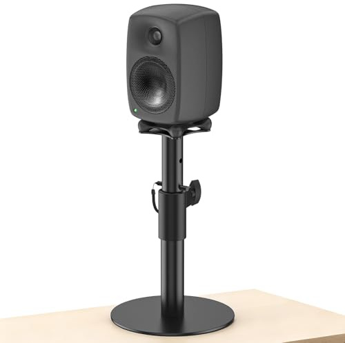 Höhenverstellbarer Desktop-Lautsprecherständer für Genelec G2/8020D/8320A Schreibtisch-Lautsprecherständer mit Kabelmanagement – Metall-Desktop-Studio-Monitorständer für Genelec Studio-Monitore bis zu