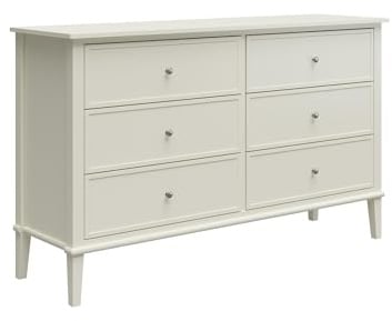 Dorel Home Furnishings Franklin 6 Drawer Dresser Soft White, 41x141x85cm (DxWxH)
