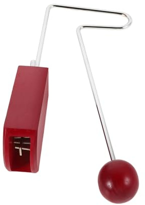 WEKADRIN Vibra Slap Percussion Instrument Wooden Handheld Shaker and Ratchet Noise Maker for Adults and Kids, Red Orff Instrument Music Toy for Band Practice and Music Education