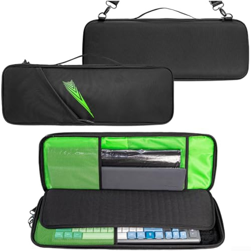 Faltbare EVA Tastatur Transporttasche für Wooting 80HE 98-100 Keyboards mit Schultergurt und Spritzwasserschutz