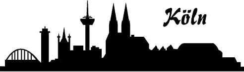 Samunshi® Autoaufkleber Köln Aufkleber Skyline in 8 Größen und 25 Farben (15x4,4cm schwarz)