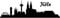 Samunshi® Autoaufkleber Köln Aufkleber Skyline in 8 Größen und 25 Farben (15x4,4cm schwarz)