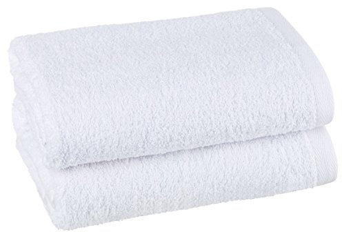 PremiumShop321 2er Set Handtuch 50x100 cm - 500g/m² ohne Bordüre-weiß