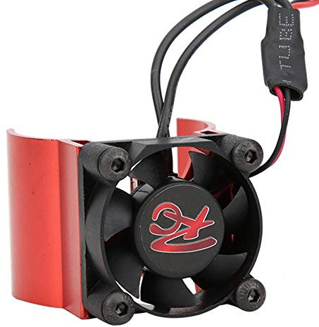 T best Cooling Fan, Aluminum Alloy 540/545/550 Motor Heat Sink Radiator with Single Cooling Fan for 1/10 RC Hobby Model Ca(Red)