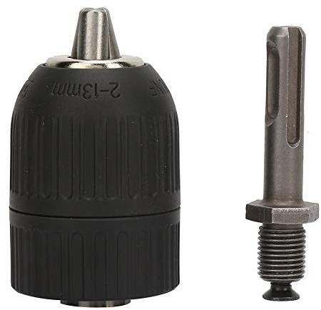 SDS Keyless Bohrfutter, Bohrfutter 2,0-13 mm mit 1/2-20UNF + SDS Rundschaftadapterkonverter aus Kunststoff und Stahl