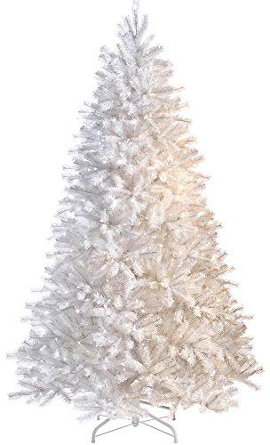 SHATCHI 4ft/1.2m Pre-Lit Artificial Christmas Tree Alaskan Pine 230 Tips-110 Warm White LEDs Metal Stand Xmas Home Decorations, 120cm