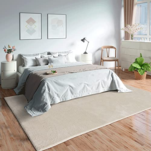 Mia's Teppiche Olivia Wohnzimmer/Schlafzimmer Teppich - waschbar - 60x110 cm, Beige