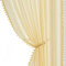 Yellow Sheer Curtains for Bedroom 90 Inch Drop Linen Texture Pom Pom Trimmed Voile Curtains Pencil Pleat Farmhouse Light Filtering & Breathable Window Treatment Sets for Living Room 52wide 2 Panels