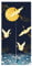 LIGICKY Japanischer Stil dick Leinen Noren Lang Vorhänge Weißer Kranich Meereswellen und Mond Türvorhang Raumteiler Tapisserie für die Heimtextilien Raumteiler 85 x 180 cm Blau