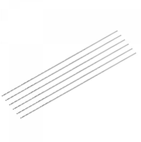 sourcing map HSS(High Speed Steel) Extra Long Twist Drill Bits, 2mm Drill Diameter 300mm Length 6 Pcs