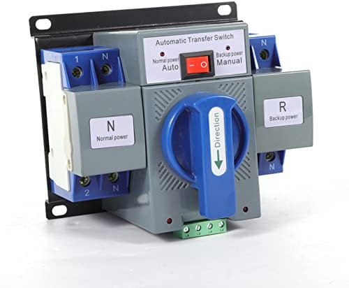 Interrupteur de transfert automatique Dual Power 2P 63 A - Interrupteur de secours - Disjoncteur - Double interrupteur de transfert