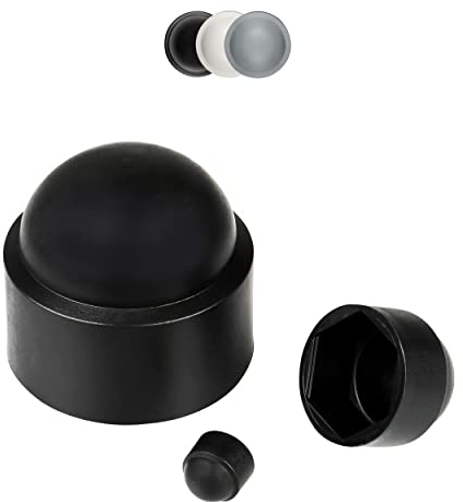 FUX 100 Stück Sechskant Schraubenabdeckung, Abdeckkappen für Schrauben, Kappe Mutter, Schutzkappe Schraube, Größenvielfalt Gewinde M4 bis M36, Schraubenabdeckung Weiss Schwarz Grau (M6, SW10, Weiß)