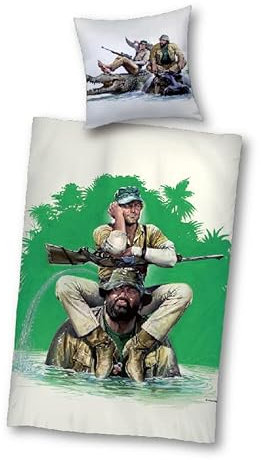 Terence Hill - Das Krokodil und Sein Nilpferd - Bettwäsche-Set - Renato Casaro Edition - Bud Spencer (Kissen 80x80cm / Decke 135x200cm)