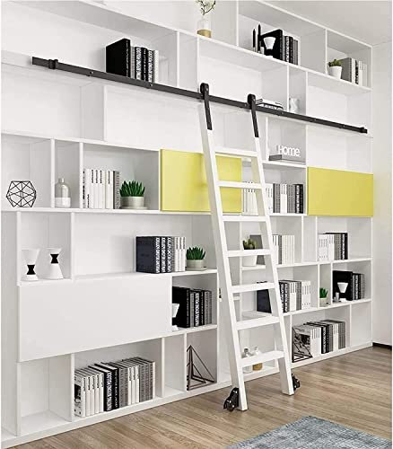 Rolling Ladder Hardware Library - Sliding Barn Door Hardware Kit, Rolling Ladder Hardware Library Sliding Ladder Hardware Kit, Mobile Ladder Track For Library/Loft/Home/Indoor