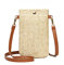Sac à bandoulière TIANNAIT en paille beige pour femme, sac de plage d'été, sac à bandoulière vertical simple pour téléphone portable, 12 cm x 2 cm x 19 cm