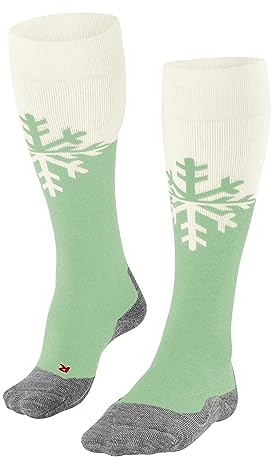 FALKE Damen Skisocken SK2 Intermediate W Kh Wolle Funktionsmaterial warm dick 1 Paar, Grün Quiet Green 7378, 37-38