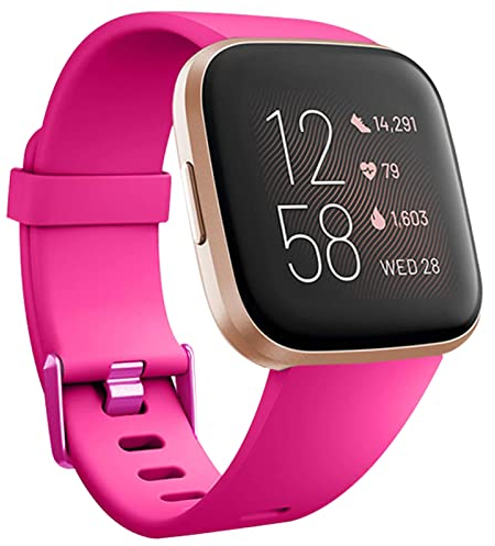 honecumi Armband Kompatibel mit Fitbit Versa 2/Versa Smart Watch Ersatz Armbänder Band für Damen Herren, Versa 2 Silikon Strap Buntes Klassisch Verstellbares Sport Band Zubehör - Groß,Tiefes Rosa