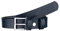 Ladeheid Kinder Gürtel Ledergürtel Mode Accessoire für Kinder Jungen Gürtel mit Schnalle 2,5 cm Breit K1D5 (Navyblau-1/Logo-2, 55 cm (Gesamtlänge 74 cm))