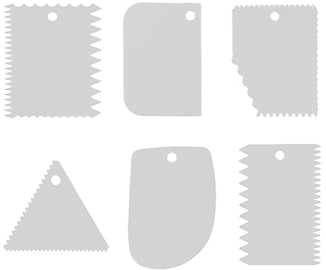 LIERFIS 6 pièces Lisseur Gateau Patisserie, Grattoir Gateau Patisserie Spatule Patisserie Patisserie Accessoire (Blanc)