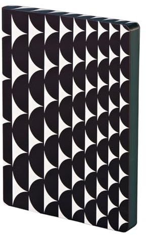 Nuuna Notizbuch A5+ | Graphic L - Half Full | 3,5 mm Punktraster | 256 nummerierte Seiten | 120 g Premium-Papier | Leder weiß | nachhaltig produziert in Deutschland
