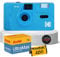 Reusable Film Camera Bundle includes Kodak M35 35mm Film Camera, Kodak 35mm film 36 exposures and Clikoze Tips Card (Blue)