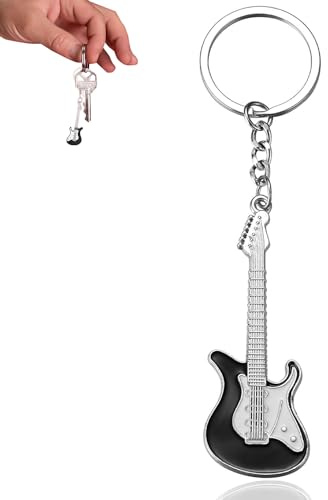 Norhogo Guitare Rock Guitare électrique Musique Basse Porte-clés, Instrument de musique Porte-clés, Porte-clés Guitare électrique Musique Pendentif pour décoration cadeau - Noir