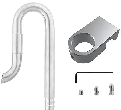 MiOYOOW Lily Pipe en Acier INOX pour Petit Aquarium, Tuyau d'écoulement d'entrée Sortie d'aquarium avec Pince à Fixation en Métal pour Aquarium de Plantes (Compatible avec Tuyaux Filtre 12/16mm)