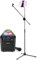 VONYX SBS50B Karaoke Set for Kids, Bluetooth Karaoke Speaker with Wired Microphone, Adjustable Tablet Holder, Mic Stand, Disco LED Party Lights, Childrens Karaoke Machine - Black