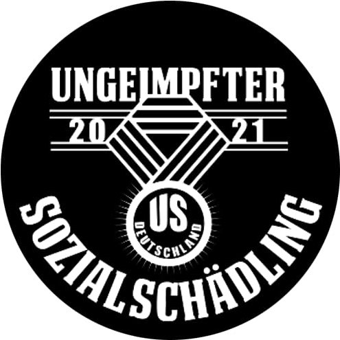Ungeimpfter Sozialschädling Aufkleber 24 cm