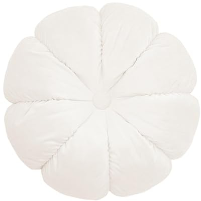 Colcolo Rundes Wurfkissen, Bodenkissen, Terrassenkissen, 45 cm, bequemes Stuhlsitzpolster, Bodensitzkissen für Meditation, Balkon, Weiß