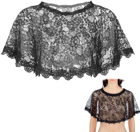 KSJEHW Pailletten Schal und Wraps für Damen Elegantes Abend Cape Weiche Strickjacke 1920er Vintage Stola(Schwarz