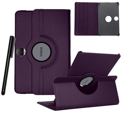 Heremore Hülle Kompatibel mit Honor Pad 9 12.1 Zoll 2024 Tablette, 360° Drehbar Multi-Winkel PU Leder Schutzhülle